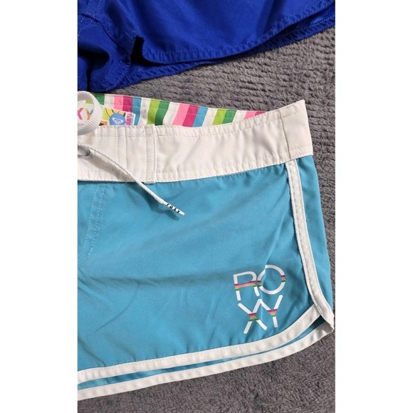 Volcom Roxy Boardshorts‎ Beach Surf Blue  Low Rise Swim Womams Sz 3/M Y2K - Picture 2 of 11